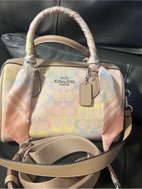 Coach Pastel Signature Rowan with matching Twilly and Shoulder Strap